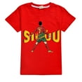 thumbnail image 1 of Kids Boys Girls CR7 Cristiano Ronaldo Football Star Cartoon Graphics Costume T-Shirts Summer Short Sleeve Crew Neck Casual Printed Shirt Breathable Tops Cotton Tees Clothes Children Anime Gift 4-13, 1 of 2