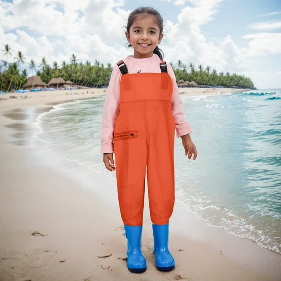 Kids Boys Girls Chest Waders Youth Fishing Waders for Toddler Children Water Proof & Fishing Waders Girls Waders 14-15