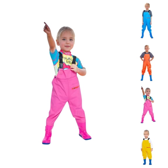 Kids Boys Girls Chest Waders Youth Waders With Pocket For Toddler Children Water Proof & Waders With Boots