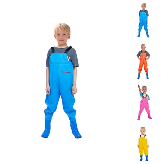 Kids Boys Girls Chest Waders Youth Waders With Pocket For Toddler Children Water Proof & Waders With Boots