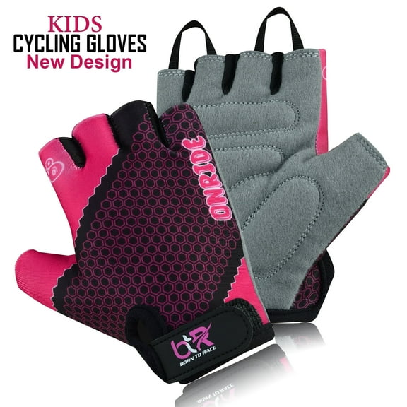 BTR Born To Race Child Cycling Gloves, Pink