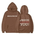 thumbnail image 1 of Kids Girls Boys Jesus Loves You Print Hooded Sweatshirts Letter Print Sweatshirt Long Sleeves Cute Loose Pullover Faith Over Fear Hoodie for Boys Girls 5T, 1 of 4