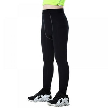 Kids Boys Girls Compression Leggings Tights Athletic Pants for Cycling Bicyle,Black