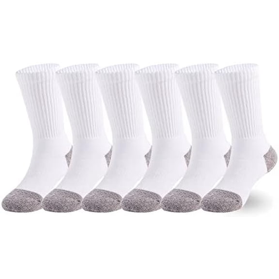 Kids Boys/Girls' Cushioned Crew Socks Thick Cotton Athletic Socks 6 Pack 4-14 Years