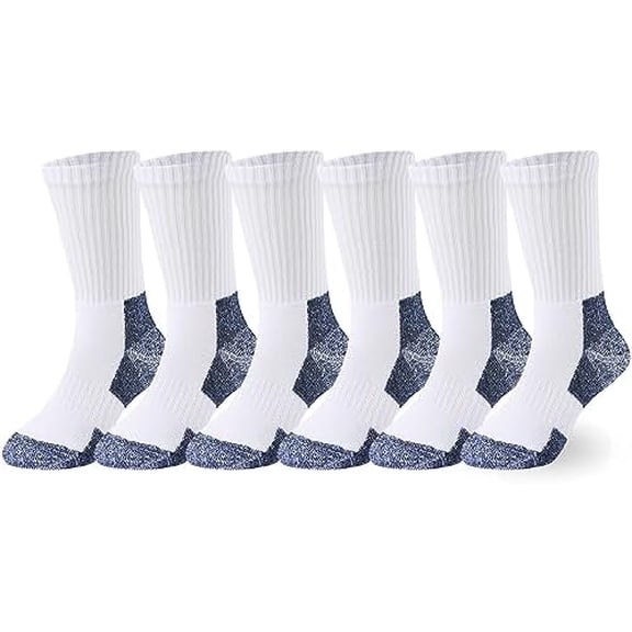 Kids Boys/Girls' Cushioned Crew Socks Thick Cotton Athletic Socks 6 Pack 4-14 Years