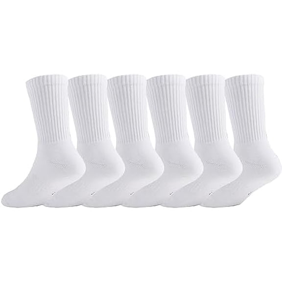 Kids Boys/Girls' Cushioned Crew Socks Thick Cotton Athletic Socks 6 Pack 4-14 Years