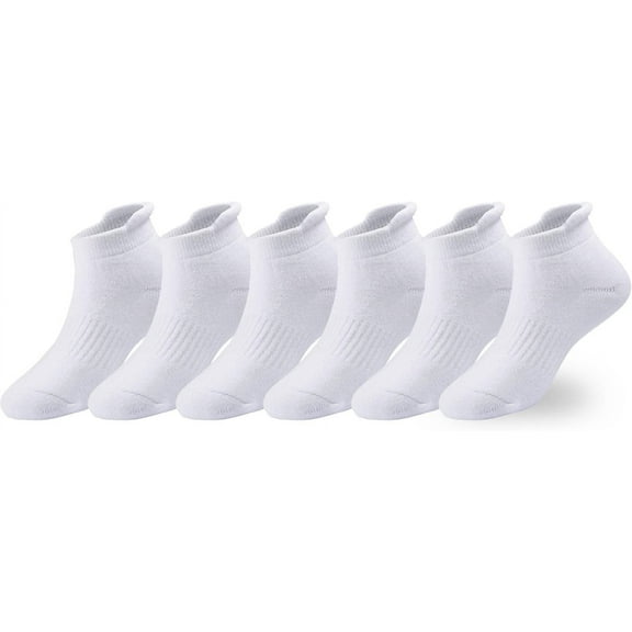 Kids Boys/Girls' Cushioned Socks Thick Cotton Quarter Athletic Socks Sports Running Ankle Socks 6 Pack 4-14 Years