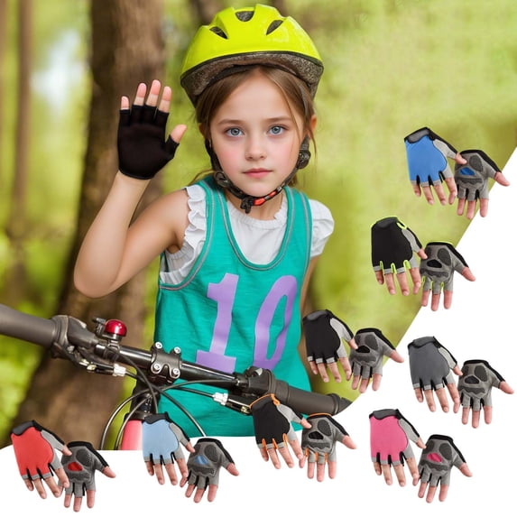 Kids Boys Girls Fingerless Glvoes for Bike Fishing Cycling Camping Outdoor Sports Breathable Non-