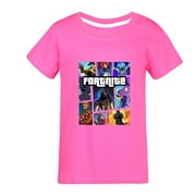 BFBYFDM Kids Boys Girls Fortnites Multiplayer Video Game Anime Cartoon Graphics Printed Costume Casual Soft T-Shirts Summer Short Sleeve Crew Neck Shirt Tops Cotton Tees Clothes Children Gift 4-13 Years