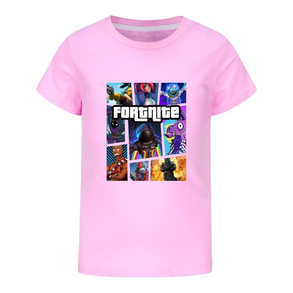 Kids Boys Girls Fortnites Multiplayer Video Game Anime Cartoon Graphics Printed Costume Casual Soft T-Shirts Summer Short Sleeve Crew Neck Shirt Tops Cotton Tees Clothes Children Gift 4-13 Years