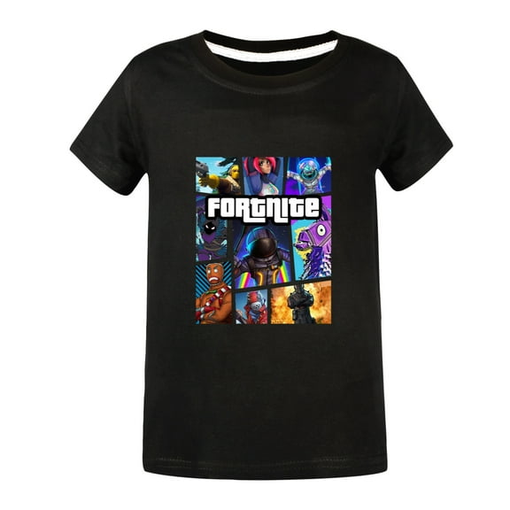 Kids Boys Girls Fortnites Multiplayer Video Game Anime Cartoon Graphics Printed Costume Casual Soft T-Shirts Summer Short Sleeve Crew Neck Shirt Tops Cotton Tees Clothes Children Gift 4-13 Years