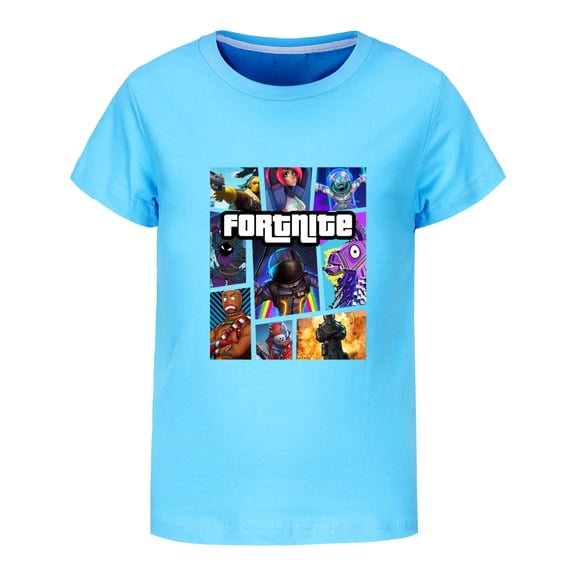 Kids Boys Girls Fortnites Multiplayer Video Game Anime Cartoon Graphics Printed Costume Casual Soft T-Shirts Summer Short Sleeve Crew Neck Shirt Tops Cotton Tees Clothes Children Gift 4-13 Years