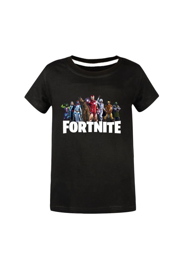 Kids Boys Girls Fortnites Multiplayer Video Game Anime Cartoon Graphics Printed Costume Casual Sport Soft T-Shirts Summer Short Sleeve Crew Neck Shirt Tops Cotton Tees Clothes Children Gift Age 4-13