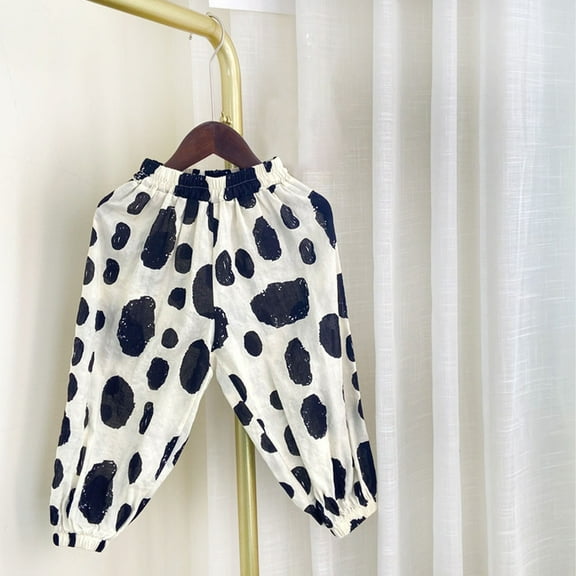 Kids Boys Girls Harem Pants Cotton Lightweight Floral Printed Bloomers Joggers Elastic Waist Summer Fall Casual Cute Playwear