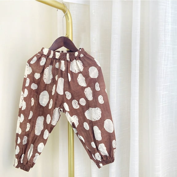 Kids Boys Girls Harem Pants Cotton Lightweight Floral Printed Bloomers Joggers Elastic Waist Summer Fall Casual Cute Playwear