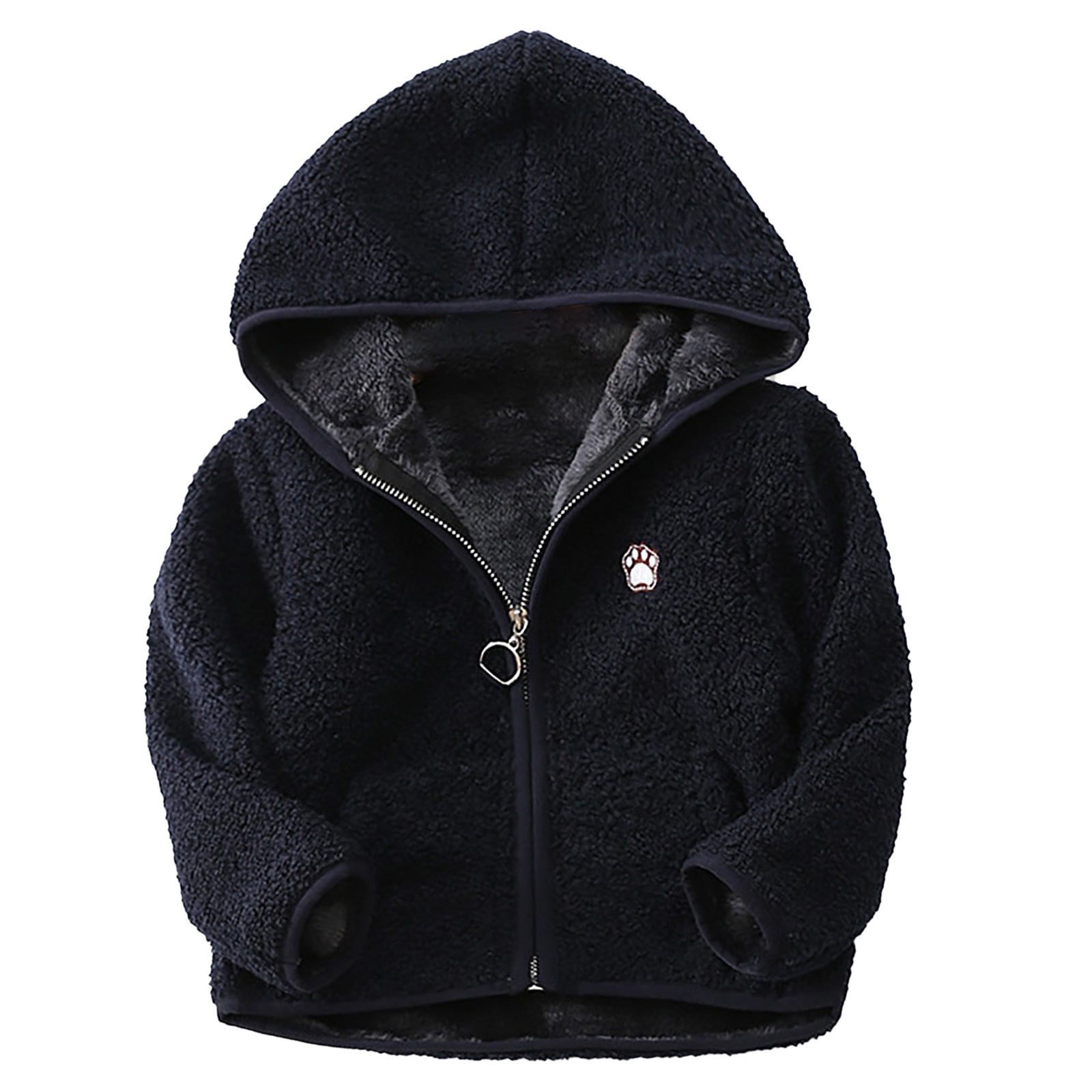 Yoklass Girls' Fuzzy Sherpa Hoodie - Warm Loose Zipper Pullover Sweatshirt For Teens (Size 6-15)