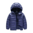 thumbnail image 1 of Kids Boys Girls Hooded Down Jacket Winter Warm Fleece Coat Windproof Zipper Puffer Outerwear 6T-13T, 1 of 11