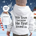 thumbnail image 1 of Kids Boys Girls Jesus Hoodies Letter Print Christian Sweatshirt Long Sleeves Fashion Loose Pullover Kids New Year Sweatshirts for Little Girls 7-8 Years, 1 of 4