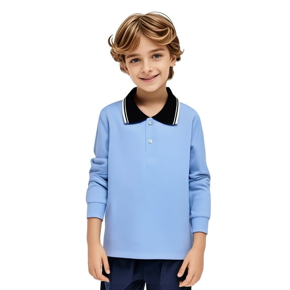 Kids Boys Girls Long Sleeve Casual Solid Color Shirt Button Closure Fashion Comfortable & Soft Fabric