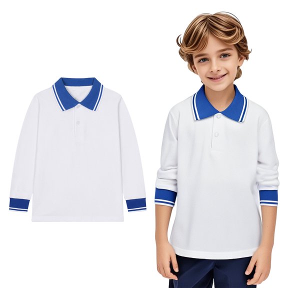 Kids Boys Girls Long Sleeve Casual Solid Color Shirt Button Closure Fashion Comfortable & Soft Fabric
