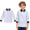 thumbnail image 1 of Kids Boys Girls Long Sleeve Casual Solid Color Shirt Button Closure Fashion Comfortable & Soft Fabric, 1 of 3