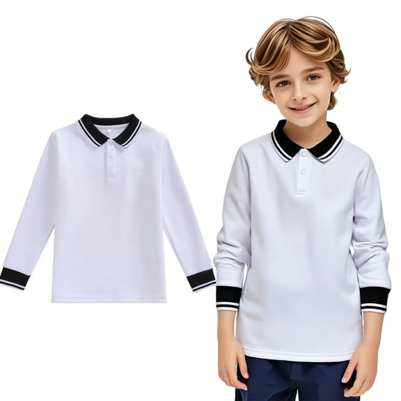 Kids Boys Girls Long Sleeve Casual Solid Color Shirt Button Closure Fashion Comfortable & Soft Fabric