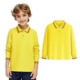 thumbnail image 1 of Kids Boys Girls Long Sleeve Shirt Button Closure Comfortable & Soft Pique Fabric, 1 of 4