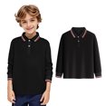 thumbnail image 1 of Kids Boys Girls Long Sleeve Shirt Button Closure Comfortable & Soft Pique Fabric, 1 of 4