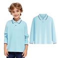thumbnail image 1 of Kids Boys Girls Long Sleeve Shirt Button Closure Comfortable & Soft Pique Fabric, 1 of 7