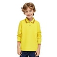 thumbnail image 1 of Kids Boys Girls Long Sleeve Shirt Button Closure Comfortable & Soft Pique Fabric, 1 of 4