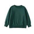 thumbnail image 1 of Kids Boys Girls Long Sleeve Solid Pullover Sweatshirt Soft Warm Tops Kids Clothes Girls Fashion for Winter and School Wear, 1 of 4