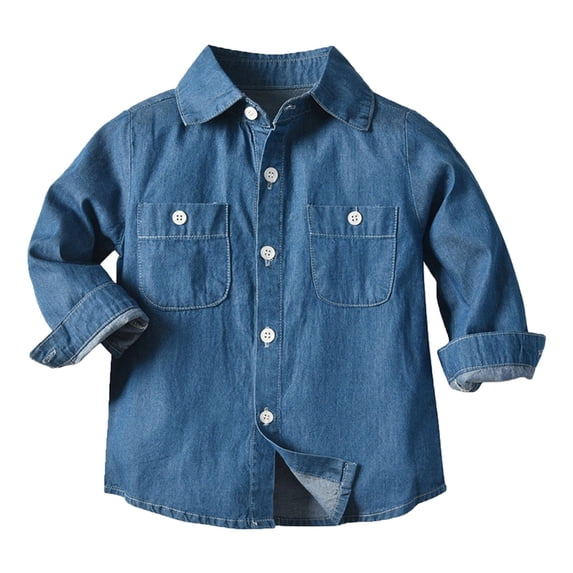 Kids Boys Girls Middle Toddler Autumn Thin Casual Denim Lapel Jacket Shirt Little Girls Winter Clothes