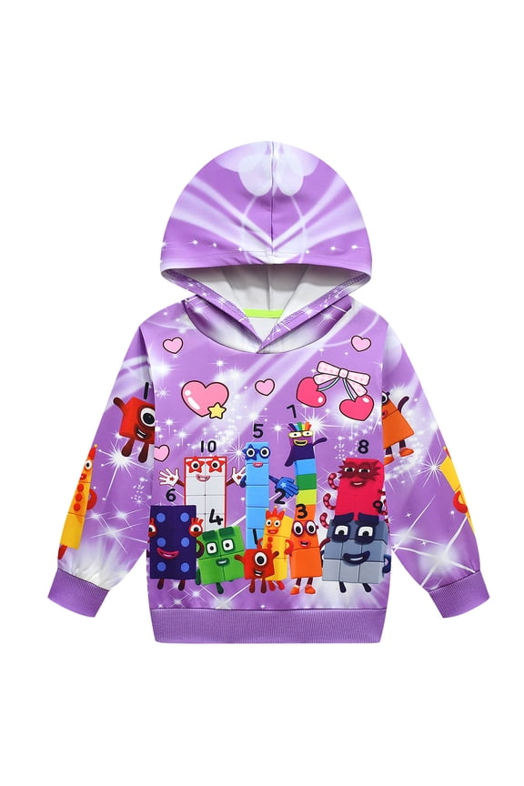 Kids Boys Girls Numberblock Fans 3D Anime Cartoon Graphics Printed Hoodies Novelty Zip Up Hooded Zipperd Coat Sweatshirt Long Sleeve Jacket Pullover Hoody Casual Sport Outerwear Top Clothes Gift 3-10