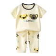 thumbnail image 1 of Kids Boys Girls Pajamas Set Cartoon Crew Neck Tee Shorts 10-11 Years 11-12 Years 12-13 Years Natural Cotton Adjustable Waist Outdoor Fun Super Soft (7-8 Years,Light Purple), 1 of 5