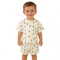 thumbnail image 1 of Kids Boys Girls Pajamas Set Cartoon Print Casual Short Sleeve Crewneck Pullover Top with Shorts Set Kids Boy Outfits for Summer, 1 of 4