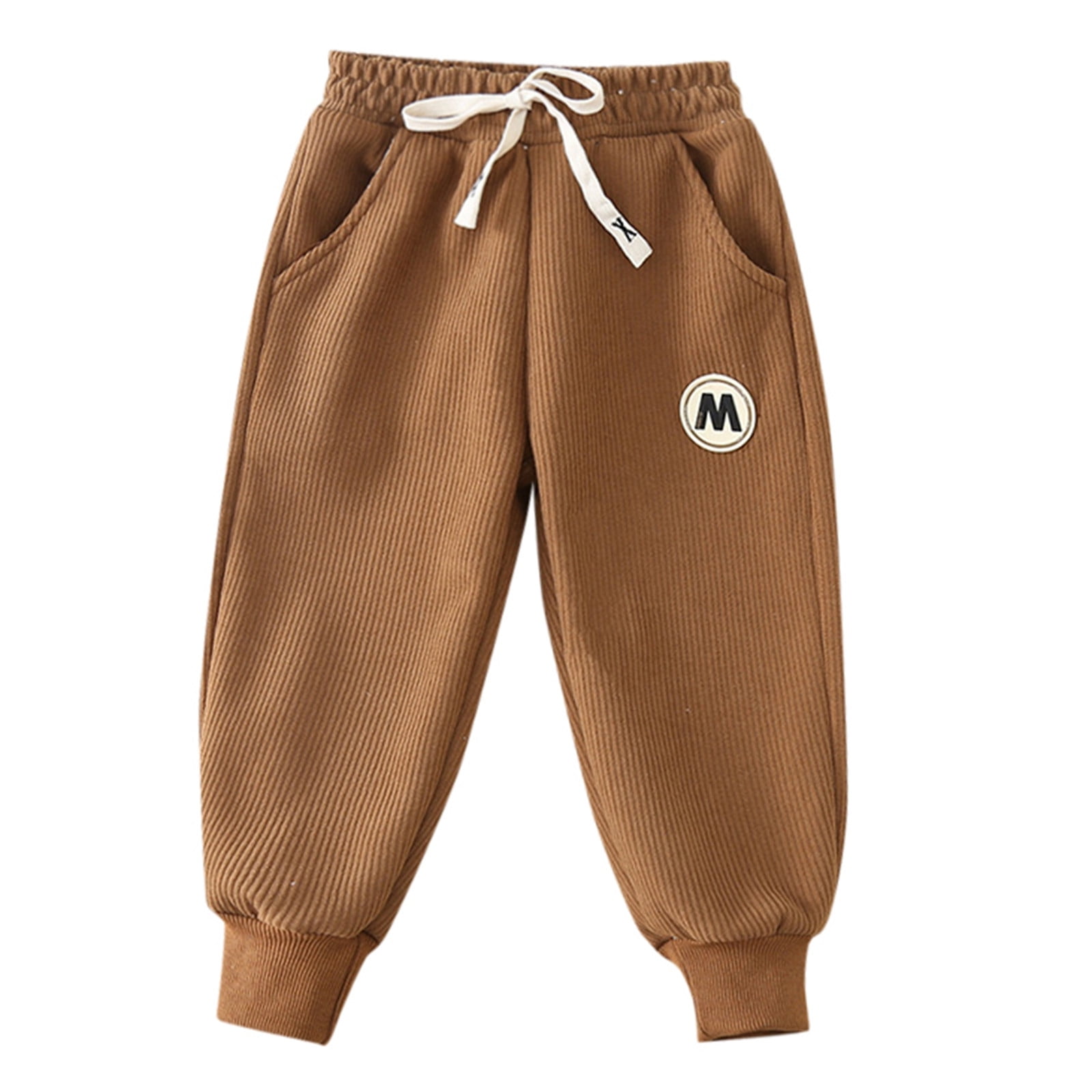 Kids Boys Girls Pants Autumn Winter Warm Thick Casual Corduroy Trousers