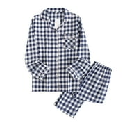 Kids Boys Girls Plaid Holiday Pajamas Cotton Button Down Sleepwear Pajamas Set Cute Child Clothing