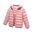 thumbnail image 1 of Kids Boys Girls Puffer Jacket Lightweight Water-Resistant Full Zip Down Jacket with Pockets 2024 Solid Color Casual Hooded Outwear, 1 of 6