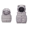 thumbnail image 1 of Kids Boys Girls Puffer Vest Boys Vest Cute Bear Ear Hooded Jacket Sleeveless Windproof Down Jacket Winter Clothes for Little Boys 5-6 Years, 1 of 4