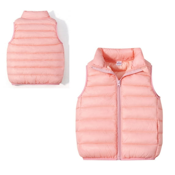 Kids Boys Girls Puffer Vest Kids Girls Winter Vest Light Weight Down Vest with Zip Up Cute Vest Sleeveless Winter Outfits 3-4 Years