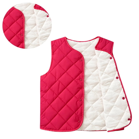 Kids Boys Girls Puffer Vest Kids Winter Vest Light Weight Down Vest with Button Down Windproof Down Jacket Sleeveless Kids Winter Jacket 5-6 Years