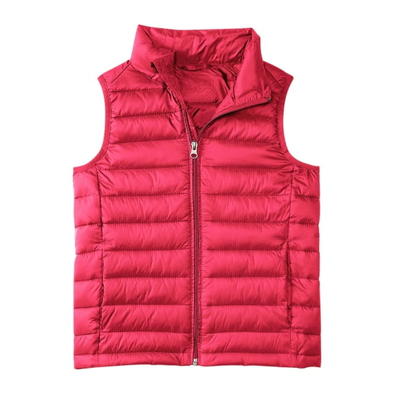 Kids Boys Girls Puffer Vest Warm Sleeveless Winter Jacket Teens Lightweight Zip Up Down Coat Quilted Puffy Outervest Vests