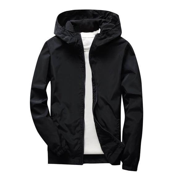 Kids Boys Girls Rain Jacket Waterproof Windbreaker Raincoat, Lightweight Packable Hooded Outdoor Coat by Fnhpitd Black 110
