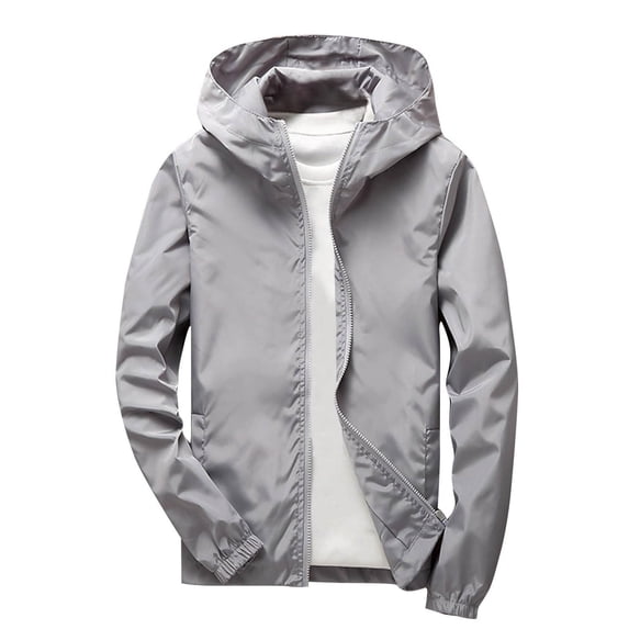 Kids Boys Girls Rain Jacket Waterproof Windbreaker Raincoat, Lightweight Packable Hooded Outdoor Coat by Fnhpitd Grey 110