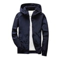 thumbnail image 1 of Kids Boys Girls Rain Jacket Waterproof Windbreaker Raincoat, Lightweight Packable Hooded Outdoor Coat by Fnhpitd Navy 150, 1 of 6