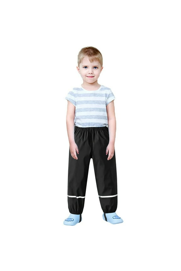 Kids Rain Pants Mud Proof Waterproof Pants Kids Puddle Pants Lightweight Reflective Hiking Camping Hunting Rain Wear For Little Boys