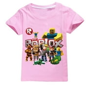 WJSXEQS Kids Boys Girls Robloxs Multiplayer Game Anime Cartoon Graphics Printed Costume Casual Sport Soft T-Shirts Summer Short Sleeve Crew Neck Breathable Shirt Tops Cotton Tees Clothes Children Gift 4-13