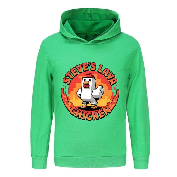 Kids Boys Girls STEVE'S LAVA CHICKENS Anime Cartoon Graphic Printed Costume Hoodies Sweatshirt Novelty Hooded Tracksuit Long Sleeve Pullover Jogging Hoody Casual Sweater Outerwear Clothes Gift 4-13
