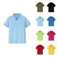 thumbnail image 1 of Kids Boys Girls Short Sleeve Polo Shirt - Button Down Collared Neckline, Comfortable & Soft Stretch Pique Fabric for Golf School Uniforms, 1 of 7