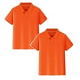 thumbnail image 1 of Kids Boys Girls Short Sleeve Polo Shirt Child Button Closure Solid Color School Uniform Shirt 2PCS,Size 4-5 Years, 1 of 6